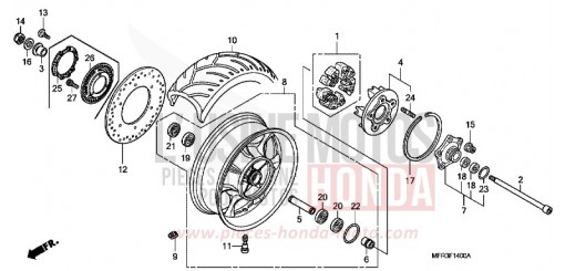 REAR WHEEL VT1300CXA de 2010